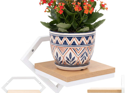 Wandstandaard - Plantenrek - Staal - 26 x 26 Cm - Zwart/Bruin - 10 Kg