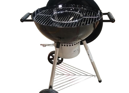 Houtskoolbarbecue - Kogelgrill - Op Wielen - BBQ - Grill - Draagbaar - Uitklapbaar - Camping - Zwart - 47 cm