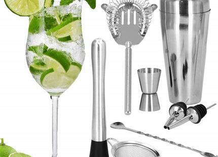Cocktail Set | 8-Delige Cocktail Shaker Set | RVS | Zilverkleurig
