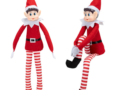 Kerstelf - Kerstdecoratie - Zittend  - 40 cm - 1 Stuk