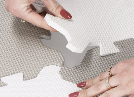Speelmat | Speelmat Foam | Puzzelmat | 9 Puzzelstukken | 95,5 x 95,5 cm | Grijs/Wit