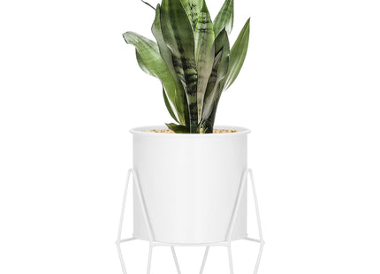 Staande Bloempot | Plantenbakken | Bloempothouder | Metaal Wit | 22 cm