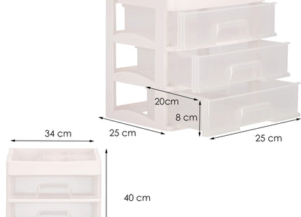 Make Up Organizer | Sieradendoos| Meerdere vakken | Lade Kast | Wit| 31x26,5x19,5 cm