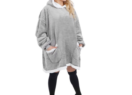Hoodie Deken - Deken Met Mouwen - One Size - Grijs