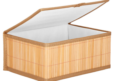 Organizer - Opberger - Gesloten - Badkamer - Cosmetica - Bamboe - Set Van 3 - Ecru