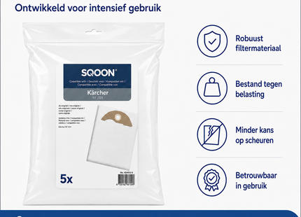 SQOON Stofzuigerzakken geschikt voor Kärcher NT 22/1 - 2.889-217.0