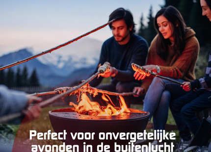 Grillplaat - Bakplaat Voor op een Vuurschaal  - Plancha ring - Bakplaat voor BBQ Grill  - Hittebestendig - RVS - Zwart - Ø 78 cm - 5 Mm