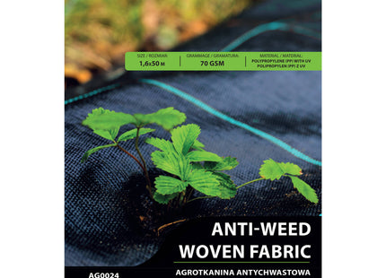 Worteldoek - Anti -Onkruid - Beschermfolie - 50g - 1,6X5 M - Zwart