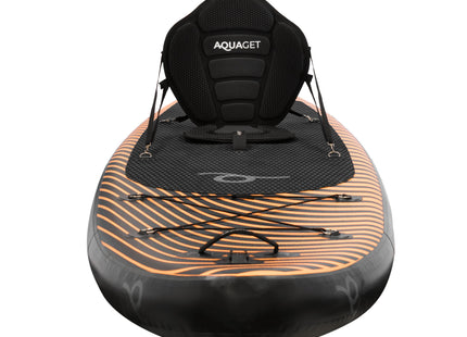 SUP Board - Opblaasbaar Paddle Board - Met Tas - Met Zitje -Inclusief Accessoires - Complete Set - Max. 220KG - 350x83,5cm - Zwart/Oranje