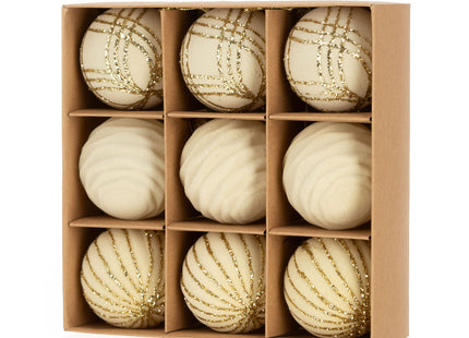 Kerstballen | 9 Stuks | 7 cm | Goud | Velours