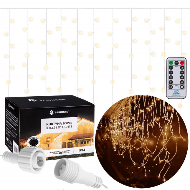 IJspegel Verlichting | 20 m + 2.5 m Snoer | Inclusief Afstandsbediening | 500 LED | Warm Wit | Koppelbaar