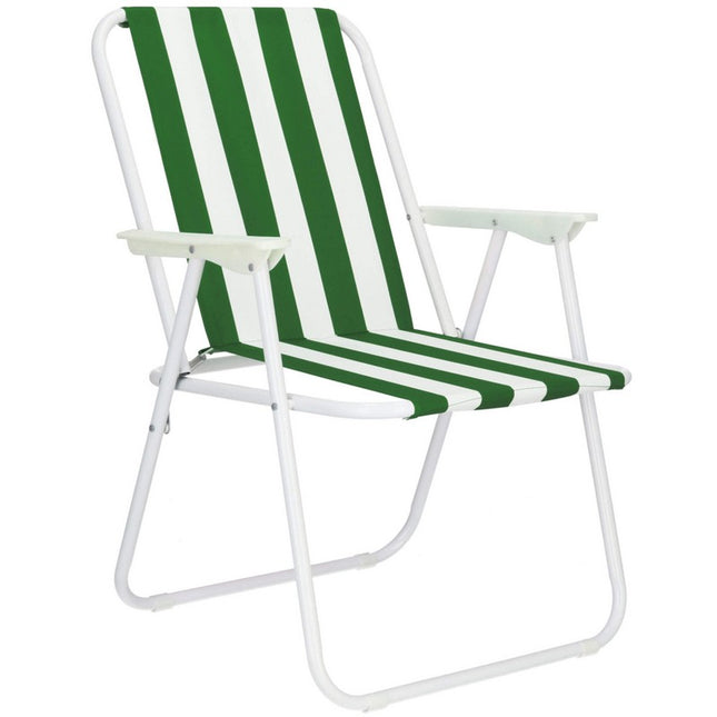 Campingstoel | Inklapbaar | Groen/Wit