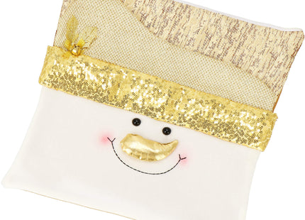 Sierkussenhoes | Kussenhoes | Kussensloop | Woonaccessoires | Kerstman | Goud | 40 x 40 cm | 1 Stuk |