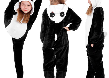 Onesie Kinderen | Panda | Maat 125/140 | Zwart/Wit
