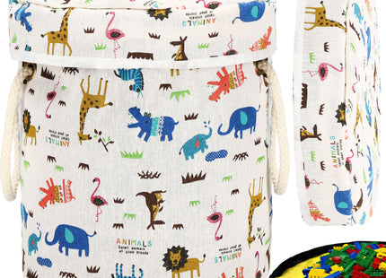 Opbergmand - Speelgoedmand - Kledingmand - Organizer - Deksel - Handvatten -  Animals - Multicolor