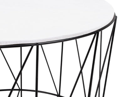 Salontafel | Salontafel Rond | Bijzettafel | 1 Stuk | 40 cm | Zwart/Wit