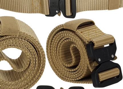 Riem - Buidel set - Polyester - Ritssluiting - Militair - camouflagegesp - Bruin - 124 cm