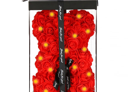 Rozen Beer | Rozenbeer | Rose Bear | Rozen Teddybeer | Liefde | Inclusief Giftbox | Valentijnsdag | 25 x 17 x 16 cm | Rood