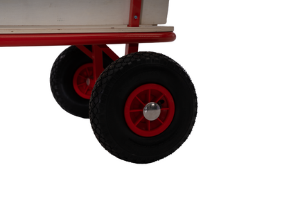 Bolderkar | Houten Bolderkar | Tuinkar | 50 KG | Rood | Naturel