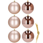 Kerstballen | 6 Stuks | 10 cm | Rose Goud