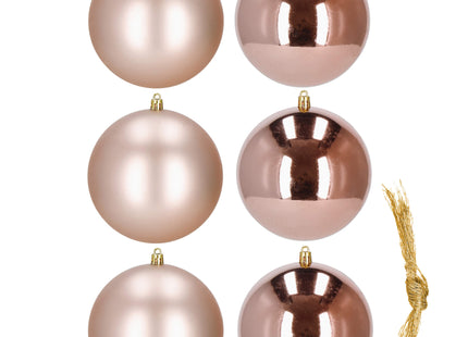 Kerstballen | 6 Stuks | 10 cm | Rose Goud