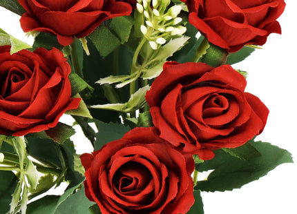 Kunstboeket - Sierboeket - Decoratief - Rozen - Decoratief -Rood - 10 Stuks