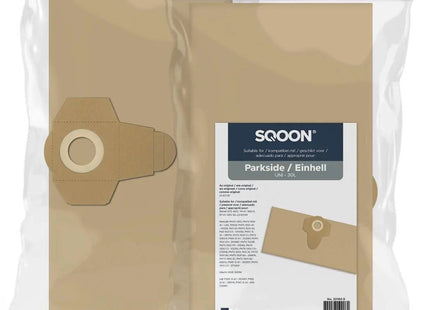 SQOON® Stofzuigerzakken  Geschikt voor Parkside / Einhell UNI20 – Vervangt Model 23.421.30 – 5 Stuks
