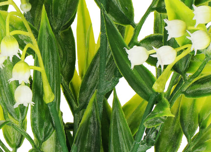 Kunstplant - Kunstbladeren- Sierboeket - Takken - Lelietje van dalen - 43 cm