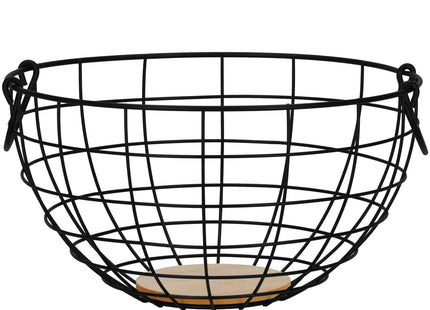 Fruitmand - Metalen Mand - Zwart - 28x15 cm
