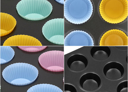 Bakvorm - Muffinvorm - Metaal - Grafiet - 35 x 26,5 cm