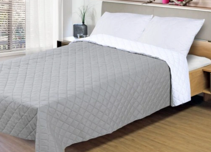 Plaid - Sprei - Grijs - Dubbelzijdig - Gewatteerd - 160 x 200 Cm