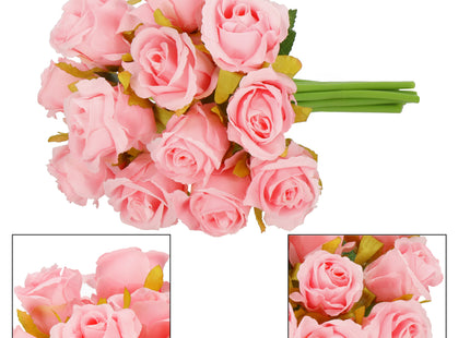 Kunstboeket - Sierboeket - Decoratief - Rozen - Decoratief -Rood - 12 Stuks - 26 cm