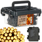 Kerstverlichting | Kristalvorm | 9 m | Batterij  | 120 LED | Warm Wit