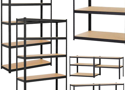 Opbergrek - Stellingkast - 875 KG -  Metaal - Zwart - 180 x 90 x 40 cm