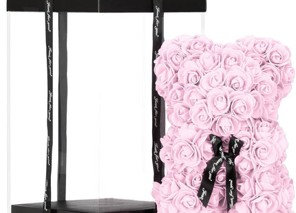 Rozen Beer | Rozenbeer | Rose Bear | Rozen Teddybeer | Liefde | Inclusief Giftbox | 27 x 17 x 16 cm | Roze