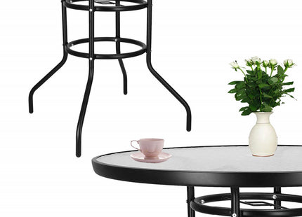 Tuinset | Balkonset | Bistroset | 3-Delig | Tafel + 2 Stoelen | Zwart/Bruintinten