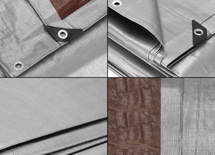 Afdekzeil | 4 x 4 m | 210 g/m2 | Grijs/Bruin