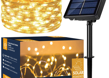 Kerstboomverlichting | met 200 LED Lampjes | 22 M | Warm Wit | Zonne-energie