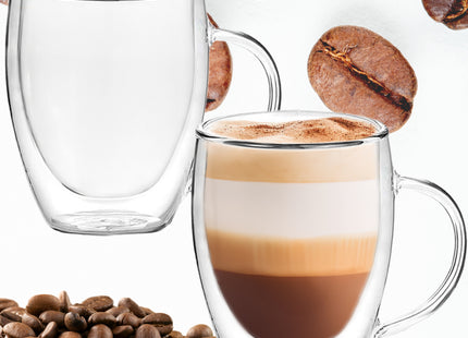 Dubbelwandig glas - Thermisch glas - Koffieglas - Thee glas - Warme en Koude dranken -300 ML