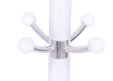Staande Kapstok | Metaal | Marmer | 12 Haken | Wit | Zilver | 174 cm