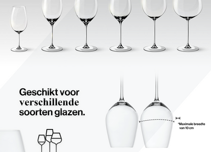 Muntel® Wijnglazenhouder -Ophangrek - Wijnrek - Wijnglashouder - 12 Stuks - Zwart