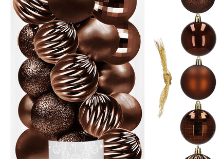 Kerstballen | 20 Stuks | 6 cm | Bruin