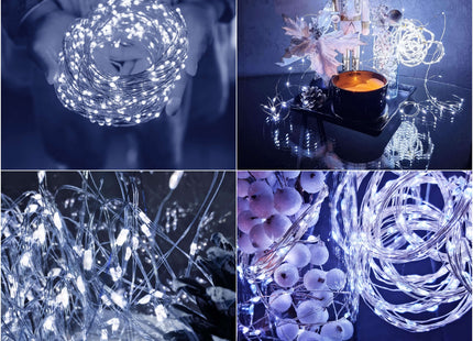 Kerstboomverlichting | met 200 LED Lampjes | 22 M | Koel Wit | Zonne-energie
