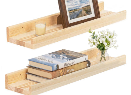 Wandplank - Boekenplank - Ophangbaar - Kruidenplank-  Grenenhout - 10 Kg - 50 cm - 2 Stuks