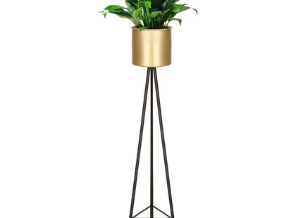 Staande Plantenbak | Plantenbakken | Metaal Zwart/Goud | 95 cm