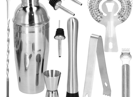 Cocktail Set | 11-Delige Cocktail Shaker Set | 550 ml | Zilverkleurig