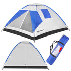 Koepeltent | Toeristentent | Kampeertent | Tent | Waterdicht | 4 Persoons | Grijs / Zwart / Blauw | 240 x 210 x 150 cm