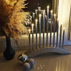 LED Kaarsenbrug | Batterijen | Zilver | Warm Wit