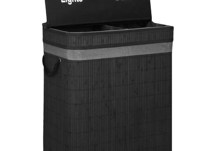 Wasmand | 100 Liter | 2 Vakken | Lights | Darks | Zwart