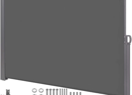 Windscherm - Tuinscherm - Oprolbaar - Waterbestendig - Staal - Aluminium - Lichtgrijs - 350 X 180 CM